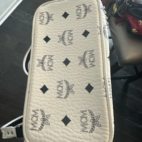 MCM White and Pink Studded Backpack - Picture 14 of 16